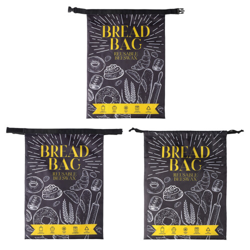 Reusable Bread Storage Bag Food Safe Beewax-Drawstring style 1