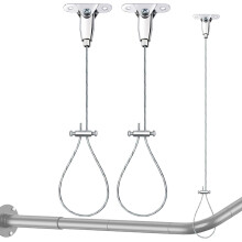 Rust Resistant Ceiling Mounted Shower Rod Holder Stainless Steel