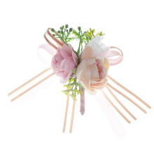 Boutonnière di rose color champagne per uomo, accessori floreali per il ballo di fine anno, fiori artificiali da matrimonio con design in seta