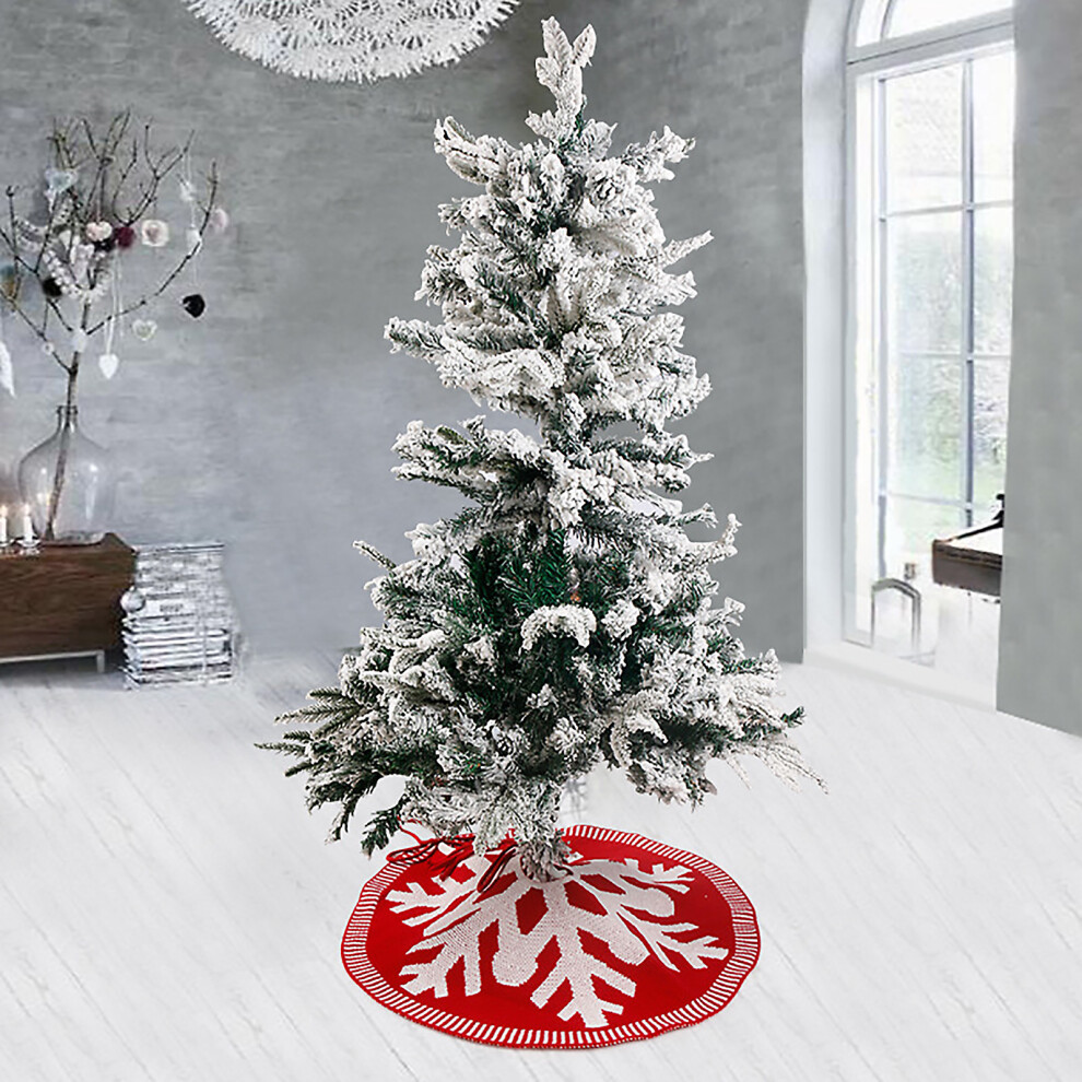 Festive Holiday Home Decoration, Rustic Snowflake Pattern Large Christmas Tree Skirt, Durable Polyester Material, Multi Color Cloth, Perfect For 60 12-image-OPC-PNBXP9T-NEW