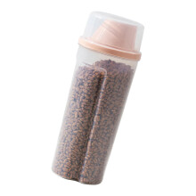 Pet Food Container 1500ml Airtight Dry Food Measuring Scale, Funnel Spout Dispenser For Dogs/Cats Pink Kitchen Solutions