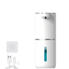 Automatisk vægmonteret skumsæbedispenser, elektrisk sæbedispensersæt med USB-opladning og infrarød bevægelsessensor til køkken og badeværels