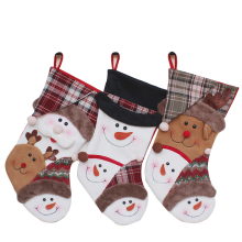 Șosete de Crăciun, set de 3, lână de pânză de sac, capacitate mare, accesorii decorative pentru petrecerea de Crăciun și decorarea casei