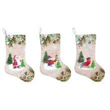 Șosete de Crăciun personalizate cu Moș Crăciun, fibră de poliester și suprafață din fleece pentru decorațiuni de Crăciun, cadouri de