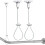 Systèmes de suspension au plafond en acier inoxydable, 2 pièces, 1