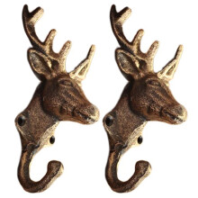 Charm Deer Antler Wall Hook in Cast Iron Multipurpose-Gold
