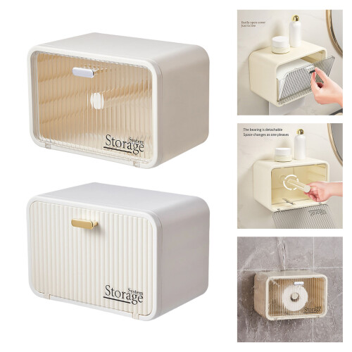 Boîte de rangement imperméable en plastique de support de-Blanc 2