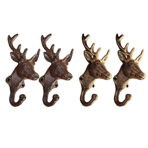 Charm Deer Antler Wall Hook in Cast Iron Multipurpose-Gold 1