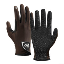 Breathable NonSlip Equestrian Riding Gloves Full Palm AntiSlip Silicone Ice Silk Lightweight Coffee XXL