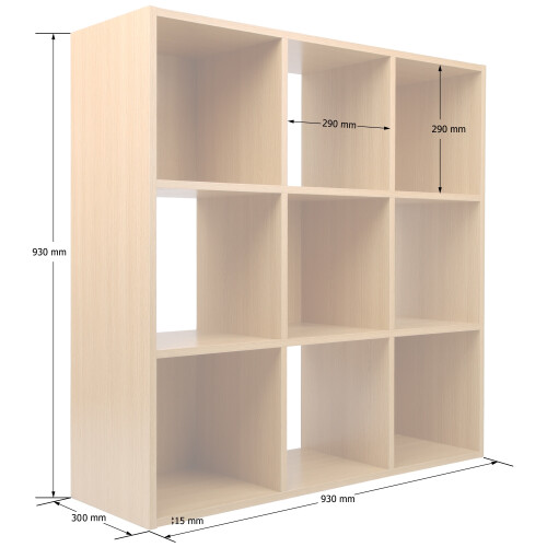 Charles Jacobs (9 White Drawers) Charles Jacobs Oak 9 Cube Open Book Shelf Storage 1