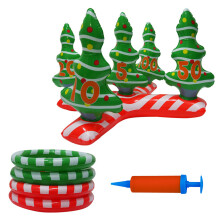 Tragbares Wurfspiel für drinnen und draußen, Ringwurfspiel mit aufblasbarem Rentiergeweih, Weihnachtsfeierspiele für Familienspaß (1 Set
