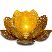 (Retro) Solarbetriebene Stehlampe, kompatibel mit Lotusblumen-Gartendekorationen und warmweißen Gartenleuchten.