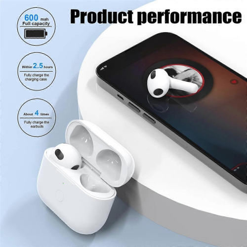 Earphone Charger Case compatible with 3 Charging Case 450Mah Wireless Charging Case Bluetooth Sync Quick-Pairin 2