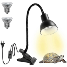 Turtle Heat Lamp Compatible with Reptile Aquarium, Turtle With 2 Uva Uvb Bulb Baking Lamp Adjustable 360 Rotating Clip Compatible with Turtle