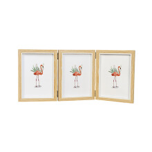 Decorative Photo Frame Trifold Hinged Collage Display With Real Glass Sturdy MDF Wood Design For Desktop Home Decor Sophisticated Gift Choices Memory