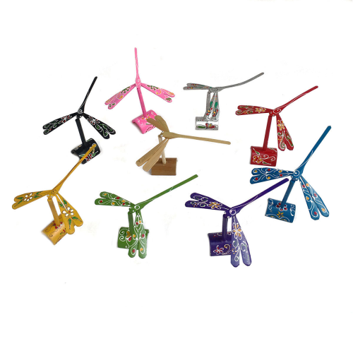 10pcs Bamboo Dragonfly Amusing Manual Art Balanced Bamboo Dragonfly Decompression Toy Kids Creative Gift 2