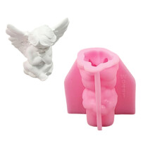 Moules en silicone 3D pour bougies angéliques, moules en plâtre,
