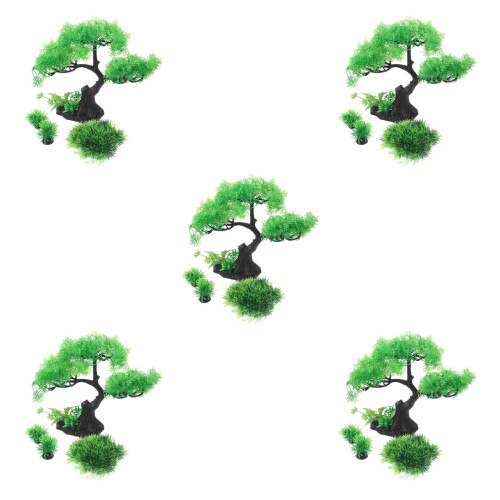 5Set Kit Piante Decorative Verdi Per Acquari Albero Finto 1