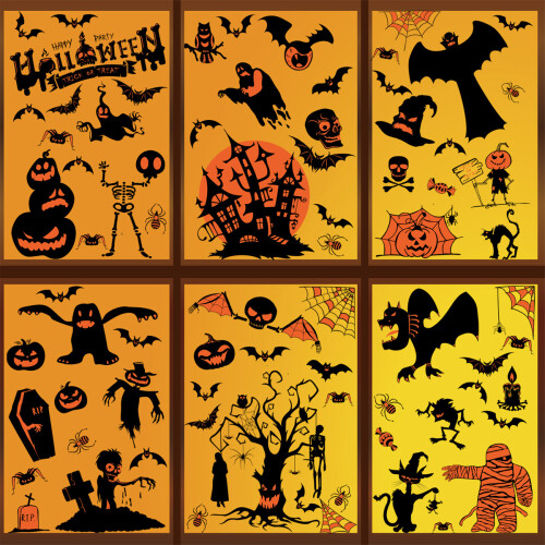 Κόλπα παραθύρου για Halloween για διακόσμηση, εορταστική ατμόσφαιρα με δυνατότητα 1