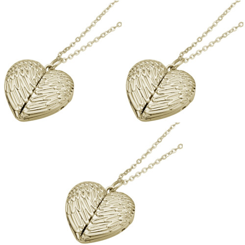 3Pcs Heart Locket Necklace Personalized Photo Charm 2
