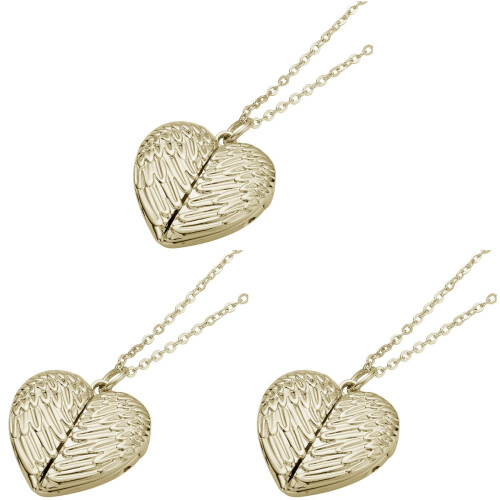 3Pcs Heart Locket Necklace Personalized Photo Charm 1