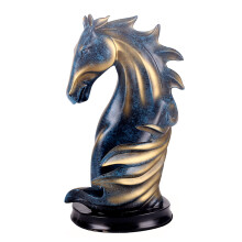 Weinregal in Pferdeform, Kunstharz, Tierstatue,-Blau