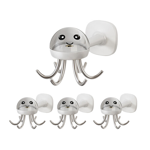 4Pcs Six Pronged Hook for Versatile Hanging-bright white