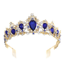 2 Kristall Krone Mit Blau