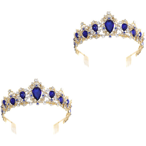 2 Kristall Krone Mit Blau 2