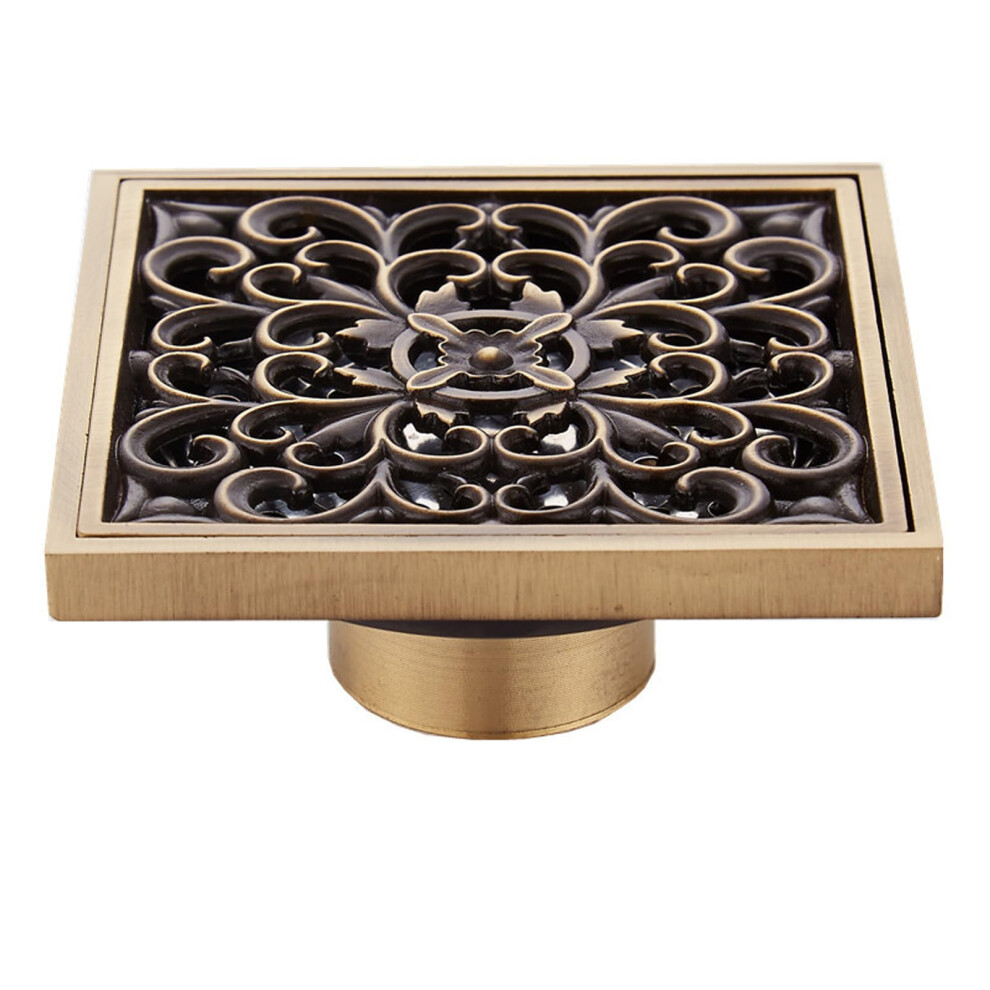 European Style Antique Brass Bathtub Shower Drainer Quick Drainage Anti Odor Selfpriming Floor Drain Cover Type+2 9339159507650