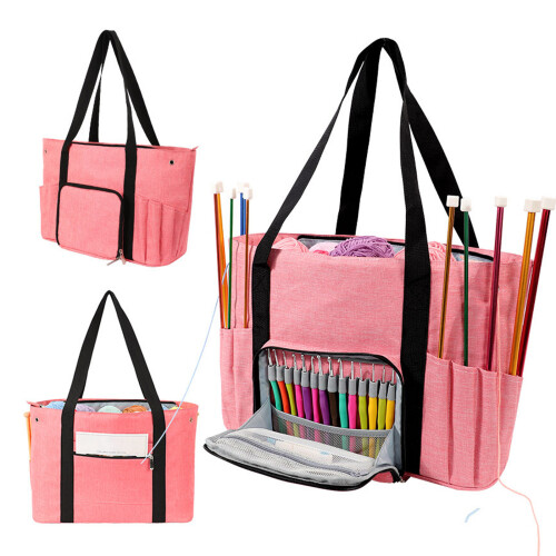 Stricktasche, Garnaufbewahrung, Organizer, Garntasche,-Rosa 1