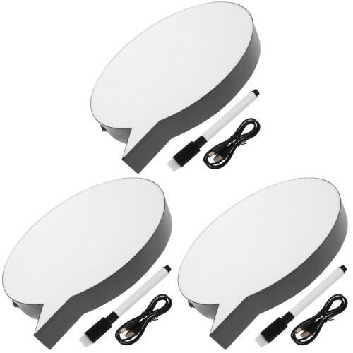 3St Grå LED Dry Erase Board Moln För Hem Arbetsplats 1