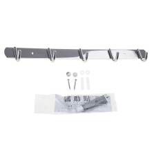Wall Mounted Clothes Hook Rail Stainless Steel Hook-Five hooks