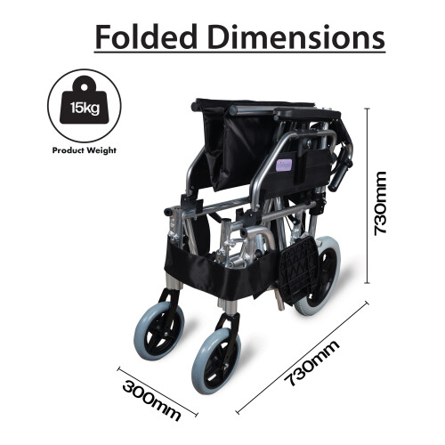 The York Attendant Propelled Transit Chair Black 2