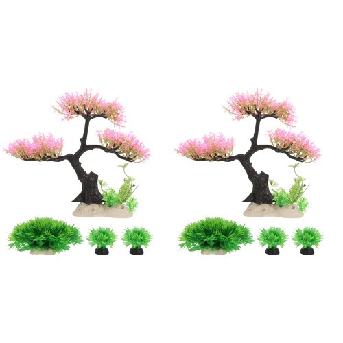 2Set Albero Decorativo Rosa Per Artificiale Sott'acqua 2
