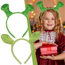 (Verde-1 buc) 1/2 buc Bandă de păr verde cu urechi de Shrek pentru copii - Accesoriu distractiv de Halloween pentru costum de Sh