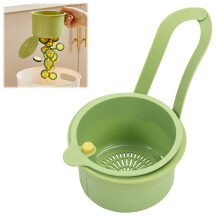 Sită de chiuvetă (verde) cu buton de apăsare compatibilă cu agățarea, fără a vă murdări mâinile, sită de chiuvetă detaș
