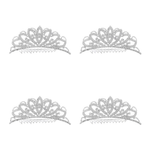 4 Unidades Tiara Para Com Cristais Para 2