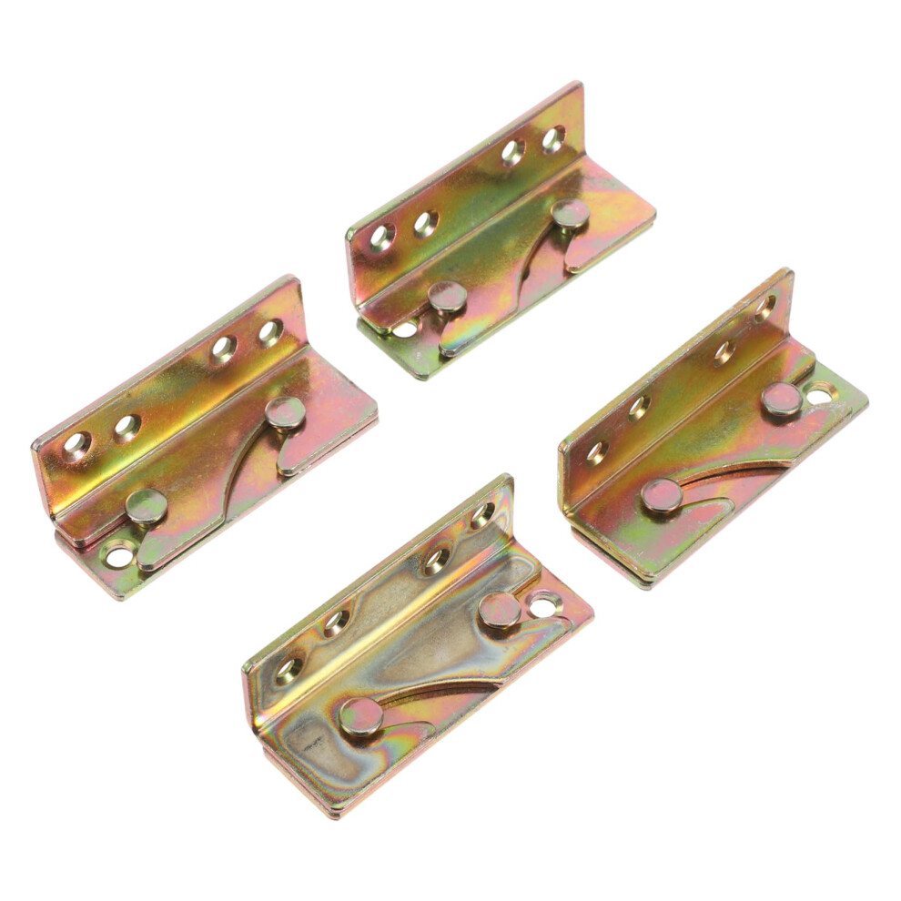 Bed Rail Brackets 4 Pairs Thickened Heavyduty Nonmortise Bed Frame Connector Hardware Smooth Operation Quick Install 9323874244815