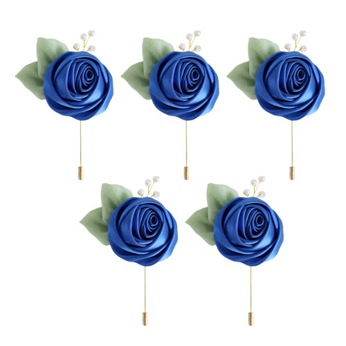 5Pcs Elegant Rose Corsage Artificial Rose-royal blue