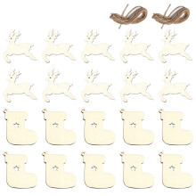Natural Wood Material Vintage Look Wooden Christmas Decorations, Diy Hand Paintings Unfinished Wood Cutouts For Craft Projects And Home Christmas Deco