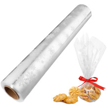 3St Transparent Silvercellofan För Paketering Av Blommor Och Julpaket