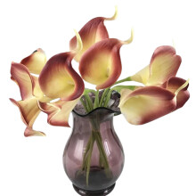 Bouquet Lile Calla Gan Smál, 10 bpíosa Bláthanna Saorga In-athmhúnlaithe, Pu le Breath Nádúrtha, Maisiú Ar Feadh na Bliana, Glanadh Éasca,