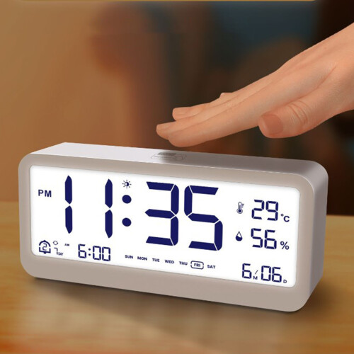 Silents Digital Clock with Automatic Night Glowing for-White 2