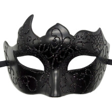 (Sort) Karneval Herre Makeup Ball Maske Karneval Romersk Maske Optræden Festmaske