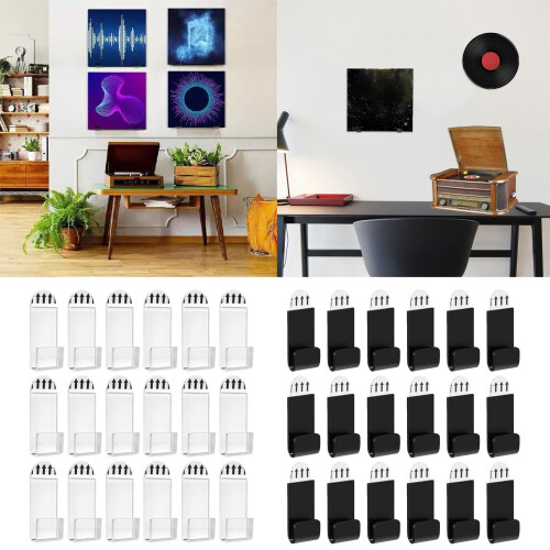 Modern Album Record Display Wall Mount 18PCS Acrylic-Clear 2
