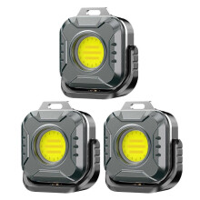 (3 st) Magnetisk LED-arbetslampa, med USB-laddningsbart 1200 mAh-batteri, 4 ljuslägen, vattentät och hållbar, utmärkt för camping