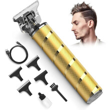 Trimmer cu lamă în T pentru bărbați, tuns profesional fără fir cu zero goluri, mașină de tuns ornamentată pentru bărbați, t