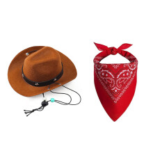 Cosplay-Kostüm, Cowboy-Kappen, Bandanas für Katzen, Hunde,-braun