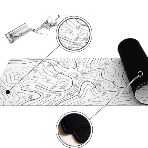 Mousepad de gaming cu margini cusute, 80x30/90x40cm, alb 2